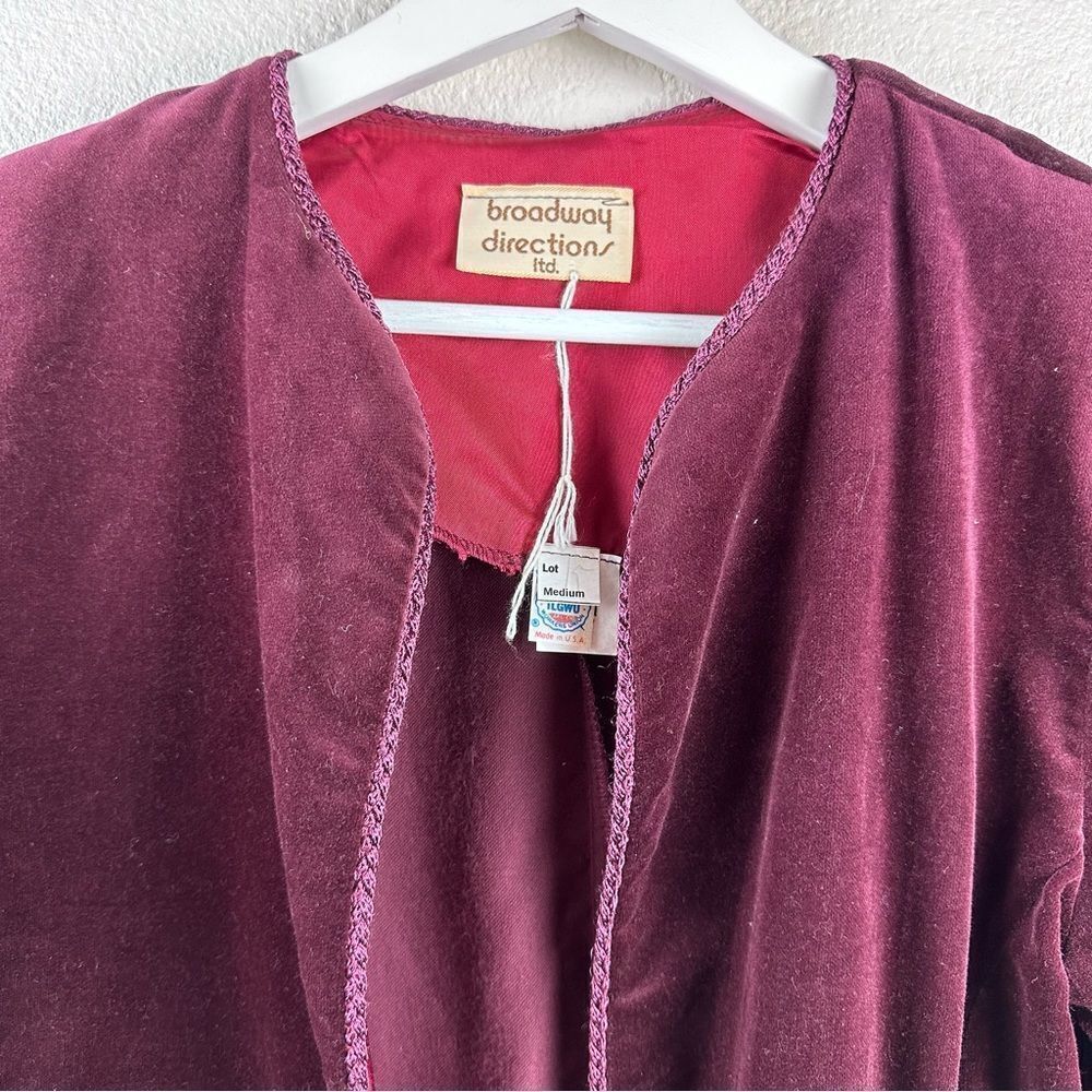 Broadway Directions plum velour vintage jacket NWT size M - Picture 3 of 10